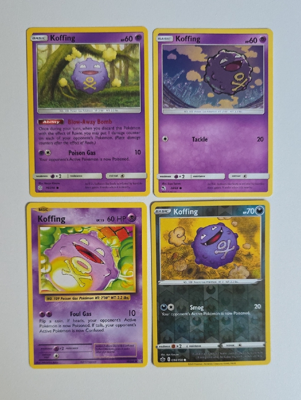 Pokemon Koffing Trading Cards - Purple